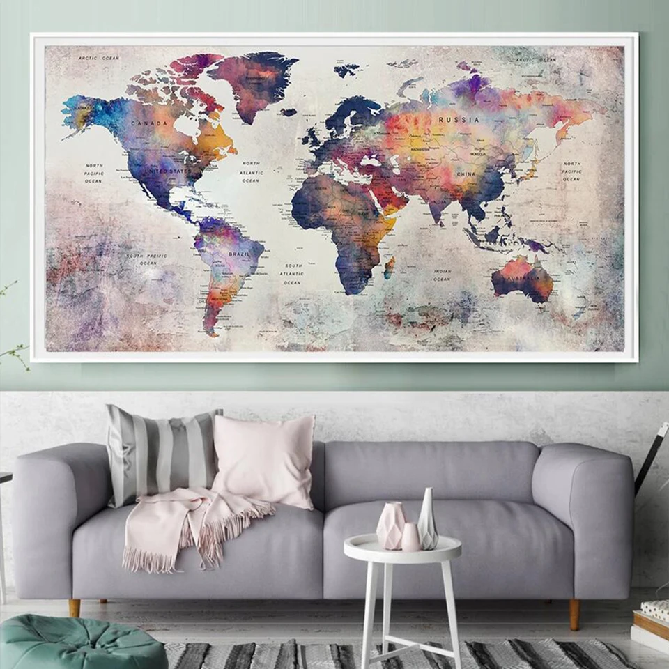 

5d diy large diamond mosaic abstract world map diamond painting full square round embroidery sale graffiti home decor
