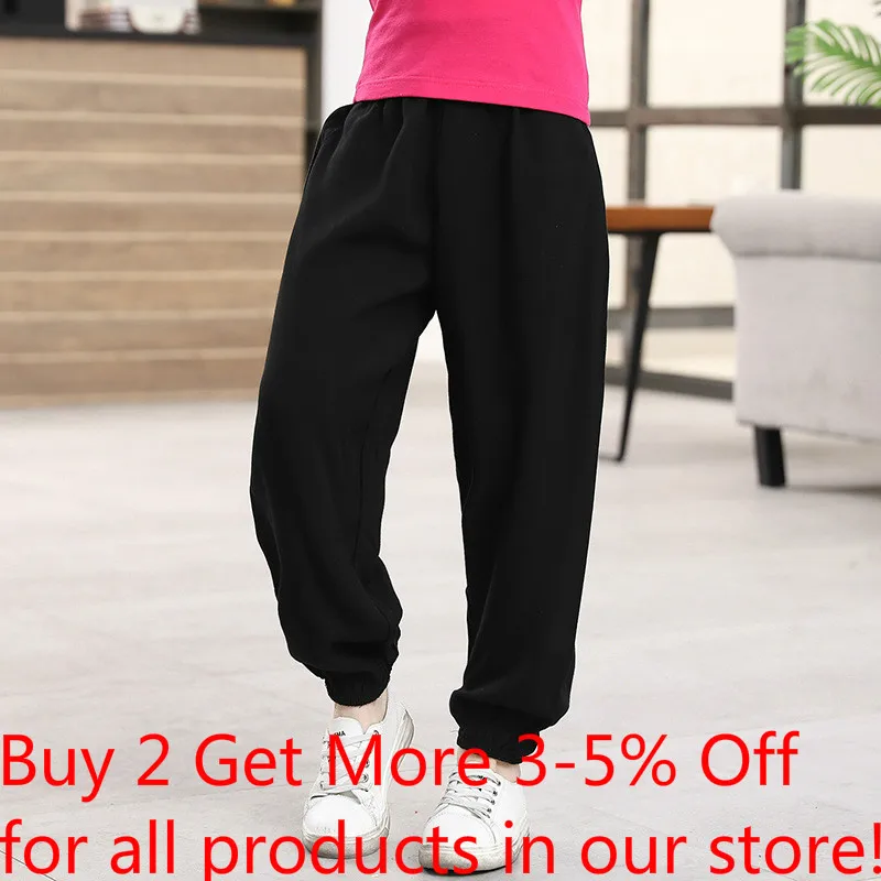 От 2 до 11 лет спортивные штаны для мальчиков и девочек одежда детей черные брюки