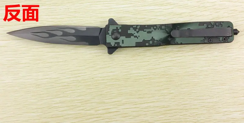 Складной нож Keshaw складной с проекцией свечи рисунком пламени алюминиевой ручкой