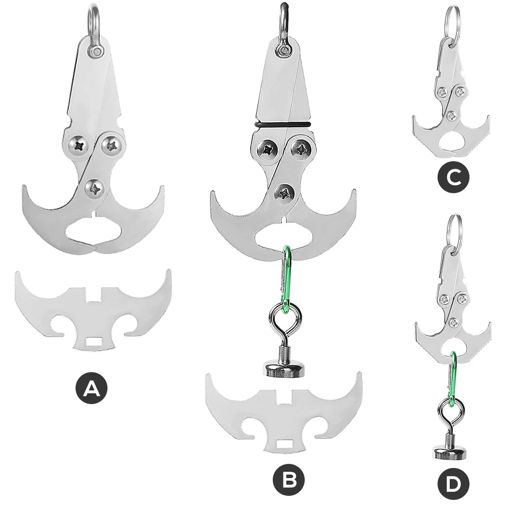 

2 IN 1 Magnet Gravity Hook Gravity Grappling Hook Stainless Steel Outdoor Hiking Camping Climbing Claw Emergency Survival Tool