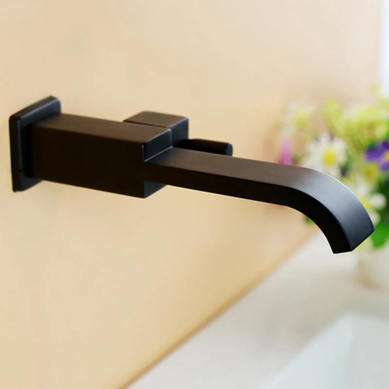 

G1/2Inch Bathroom Basin Faucet Bathtub Waterfall for Garden Spout Vessel Sink Faucet Mop Pool Tap Faucet for Home -Black