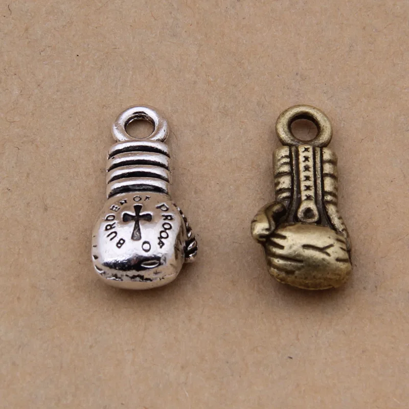 

HAEQIS Alloy Sport Fitness Charms Vintage Boxing Glove Shape Accessories exquisite Charms 50pcs