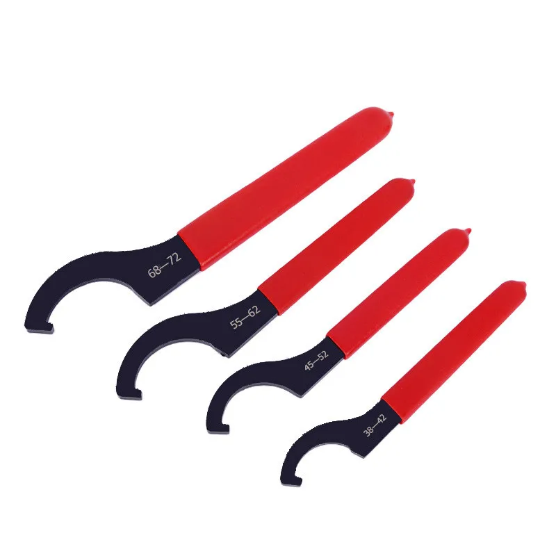 

C Type Hook Spanner Wrench Collet Chuck For 38-42mm Fasten Remove Round Nut With Red Non Slip Rubber Handle Hand Tools