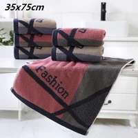 soft and fashionable jacquard letter cotton washcloth travel on business hotel camping portable clean and grooming face towel