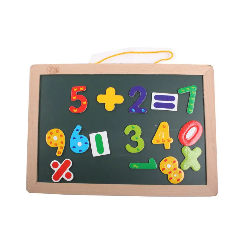 Детская деревянная магнитная доска для рисования и черная Обучающие блоки