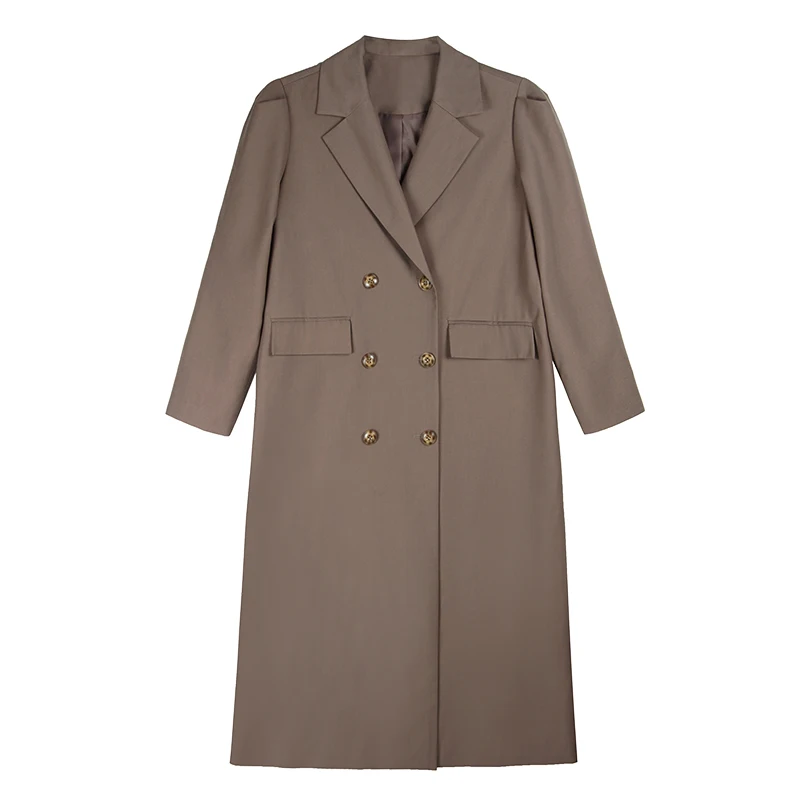 

Весенне-осенняя одежда, Элегантный Модный двубортный Длинный блейзер, Свободная Повседневная ветровка, верхняя одежда 9928