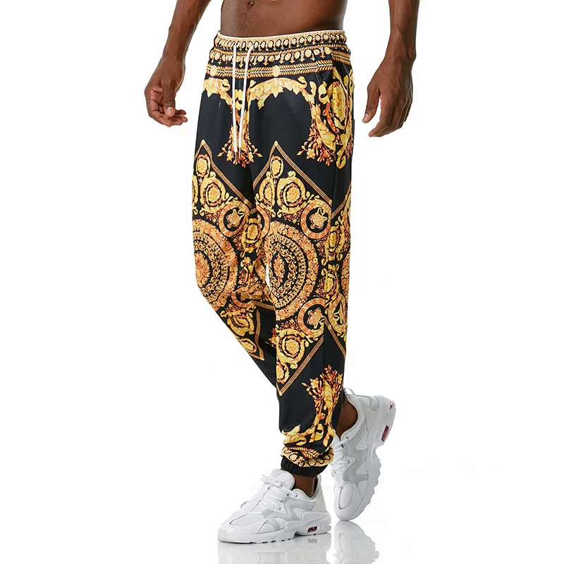 

Luxury Royal men Joggers sweat pants 3D flower print Jogging pants men casual Hip Hop Streetwear sp