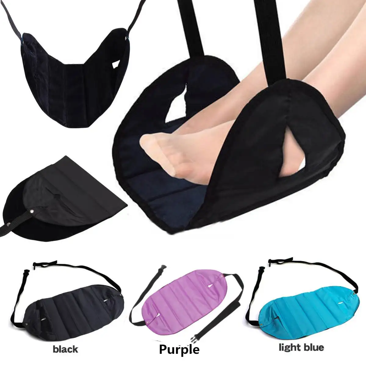 

Adjustable Comfy Hanger Travel Airplane Footrest Hammock Oxford Cloth Foot Resting Hammock Portable Travel Office Leg Hammock