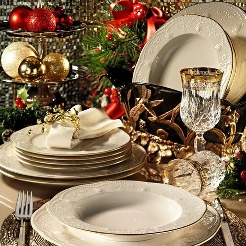 

Fulya Cream Porcelain 83-Piece Dinner Set