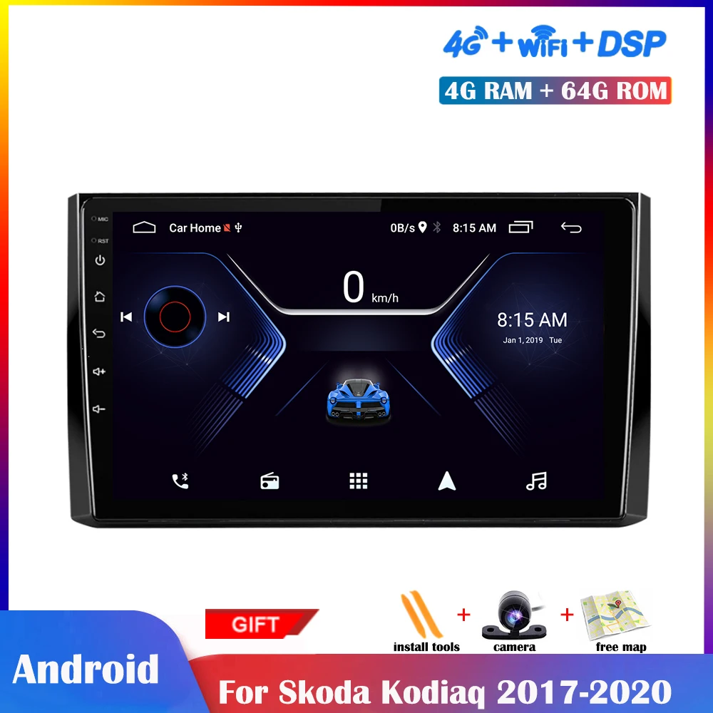 

Мультимедийный плеер 9 дюймов на платформе Android для Skoda Kodiaq 2017-2020, автомобильное радио, стерео, GPS-навигация, Wi-Fi, DSP, автомобильный экран