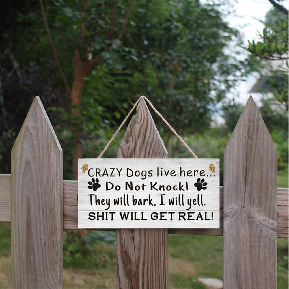 Crazy Dogs Live Here Sign Рождественский деревянный кулон подвесная доска домашний декор