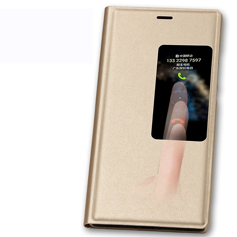 Ультратонкий чехол-книжка из искусственной кожи с окошком для Huawei P8 | Мобильные