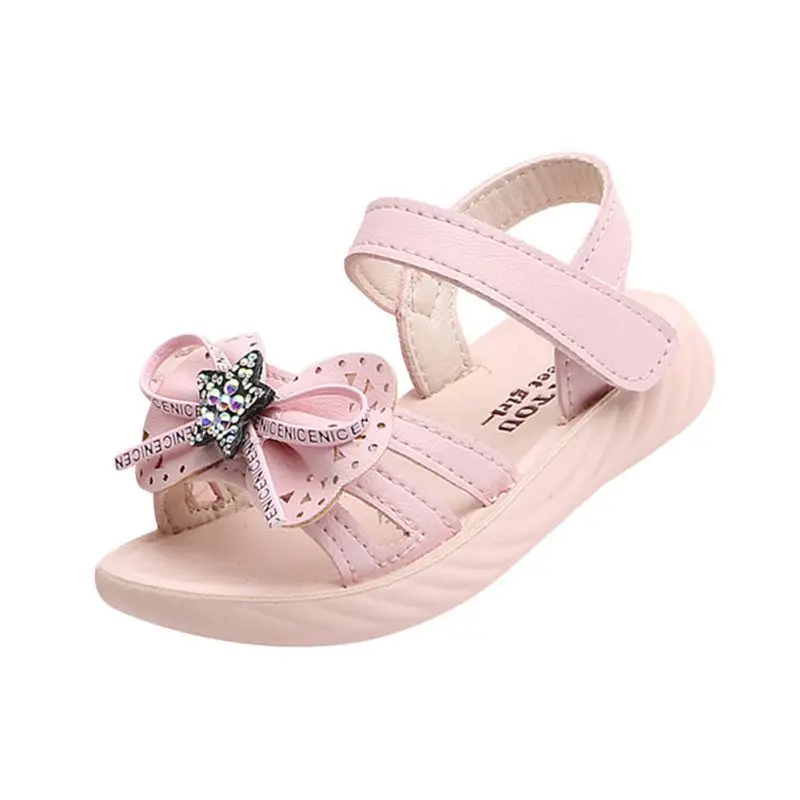 

Summer Girls Sandals Fashion Baby Bows Princess Shoes Soft Bottom Toothy Sandals Beach Shoes for Kids Children