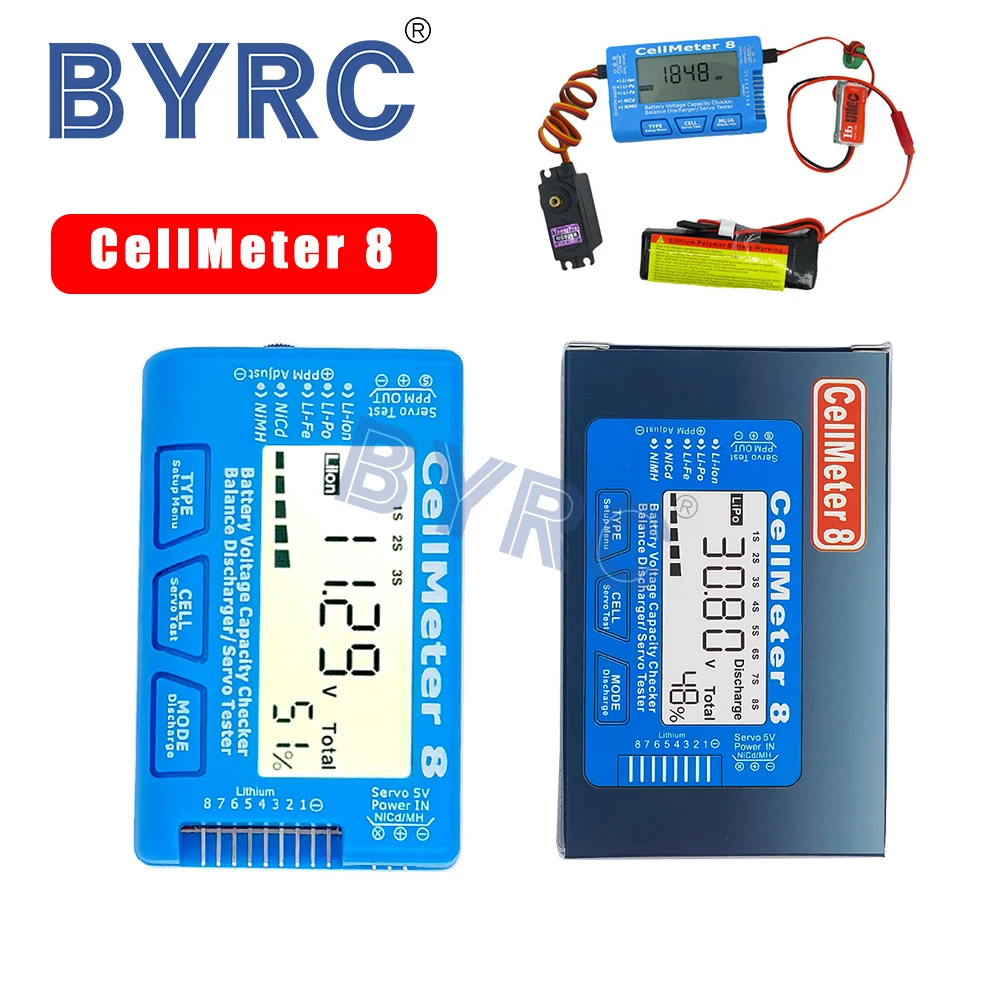 RC CellMeter-8 1-8S измеритель емкости аккумулятора напряжения LiPo li-lon NiMH 8 высокое