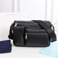 mens leather messenger bagmens messenger bag multi pocket messenger bag casual business office large capacity shoulder bag