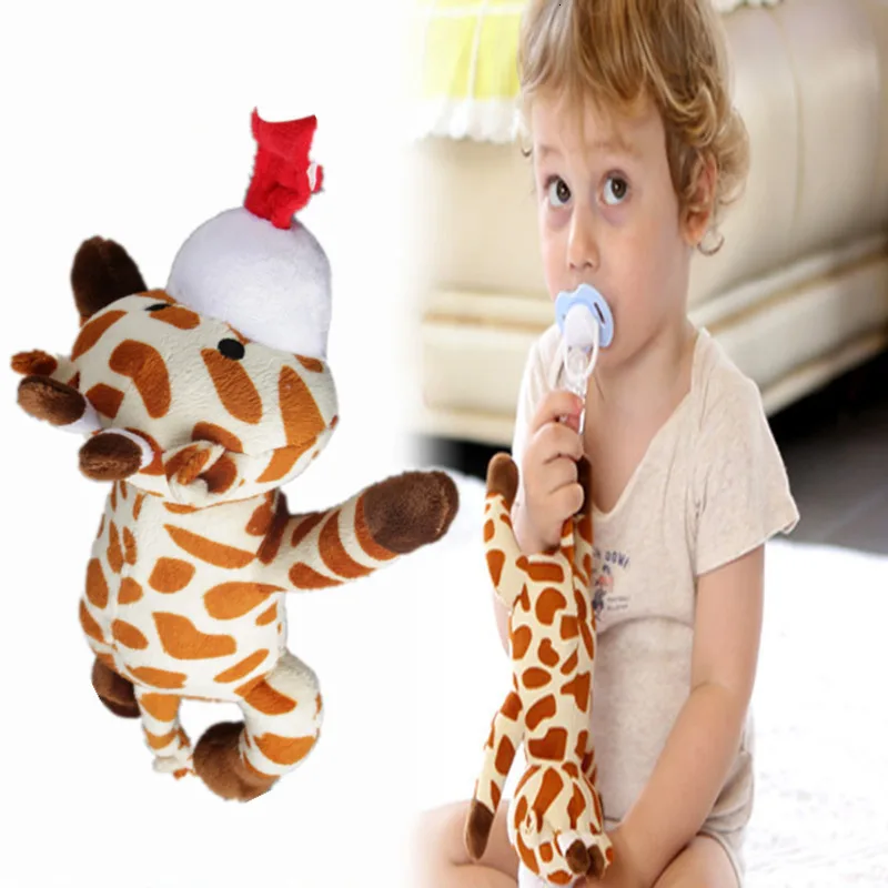 Держатель для детской соски висящий съемный плюшевый животное единорог кролик