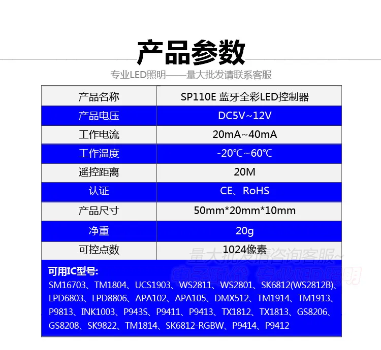 Полноцветная световая панель SP110E контроллер Bluetooth WS2811/2812 светильник освещение со