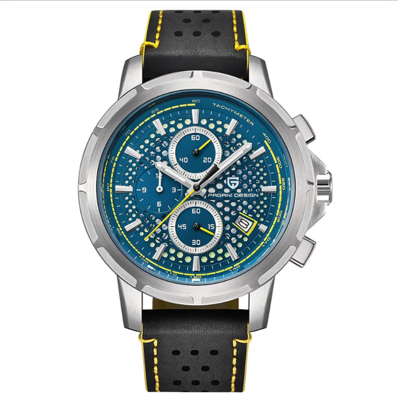 

Original Brand PAGANI Chronograph Quartz Mens Watches 6 Hands With Calendar Butterfly Clasp Boy Sport Clock A345