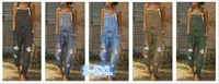 women casual new print denim overalls jumpsuit jeans rompers pocket fashion female pants spring summer