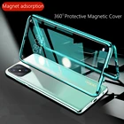 Металлический магнитный передний задний прозрачный чехол из закаленного стекла для OPPO A92S A92 A52 A91 F15 A31 A8 F9 F11 A5 A9 A7 2020 противоударный бампер