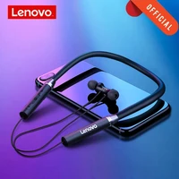 lenovo earphones bluetooth wireless stereo sports ipx5 waterproof sport earbud headset noise reduction magnetic runing headset