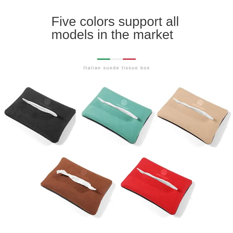 

Car Tissue Box Sun Visor Seat Back With Pumping Paper Bag Hanging Type Creative Suede Interior Products