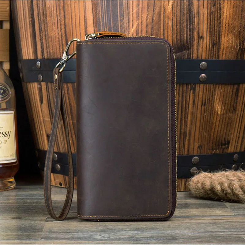 Billeteras de cuero Caballo loco para hombre billetera Genuine INO cartera cocovintage Ca | Багаж и сумки