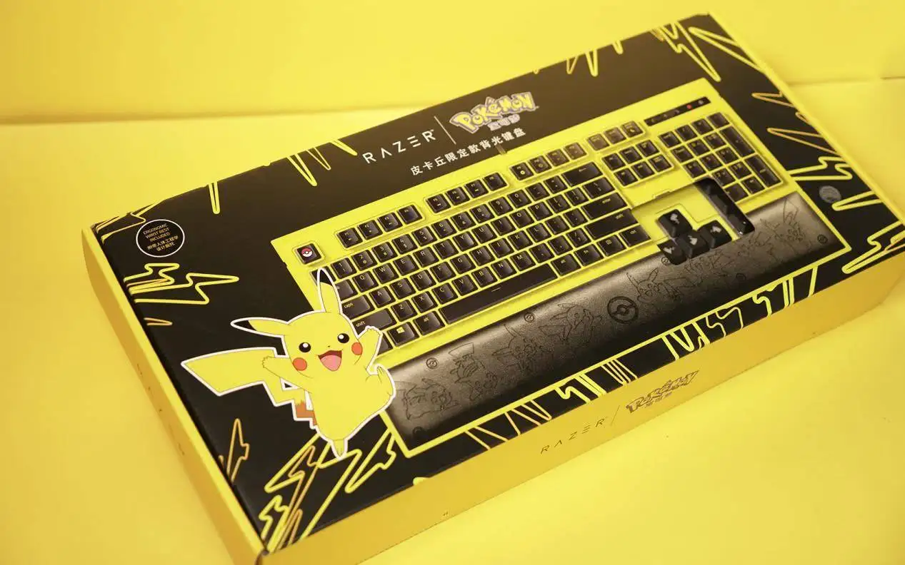 

Original Razer Pika chu keyboard 104 keys cartoon Chroma RGB backlight wired mechanical game keyboard