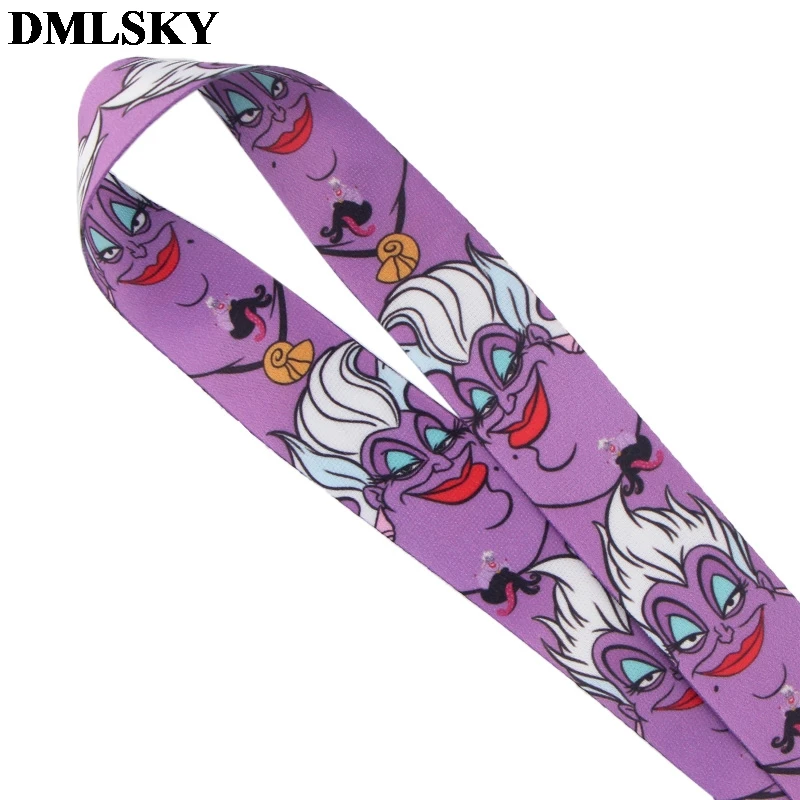 DMLSKY забавные Ursula шнурок для ключей мультфильм ремешки для ключей значок ID Мобильный телефон Веревка шеи ремешки подарки M3863