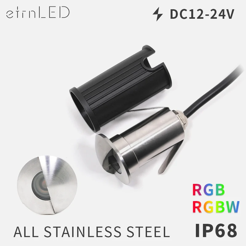 

etrnLED Stainless Steel Underground Lamps for Garden Stairs Corners Lawn Deck Lights Underwater Spot Led Outdoor Floor Half Moon