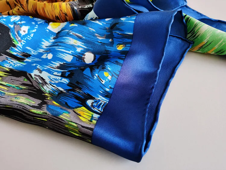 

Women's 100% Pure Silk 12mm Paint Printed Big Square Scarf Wrap Shawl Kerchief 88x88cm 34.5"x34.5" WJ012