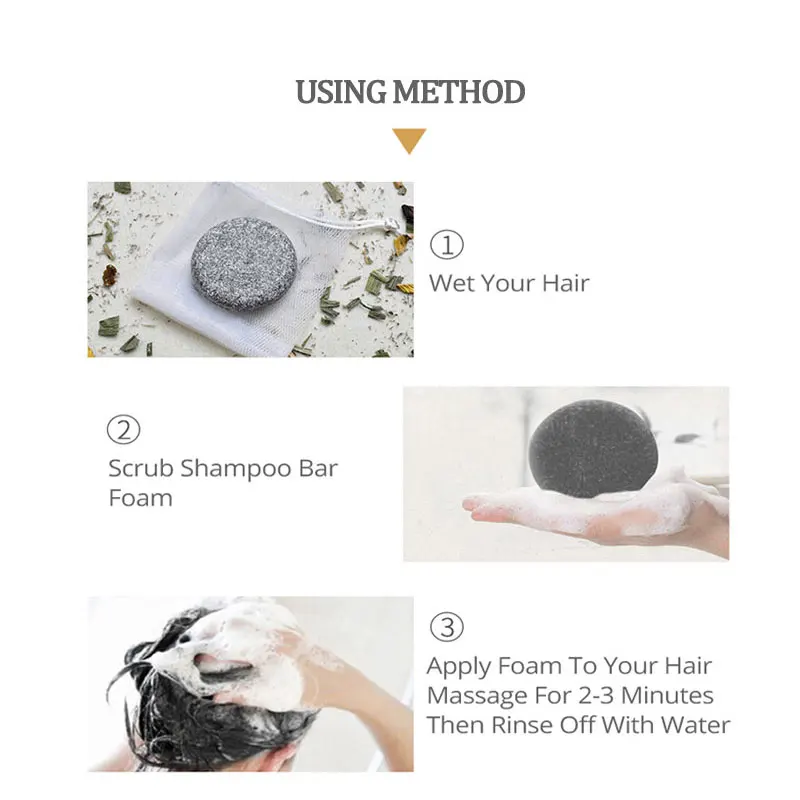 

Herbal Soild Shampoo Bar Natural Formula Eco-Friendly Soap For Hair Loss And Grey Hair Treatment Suitable For Men And Women