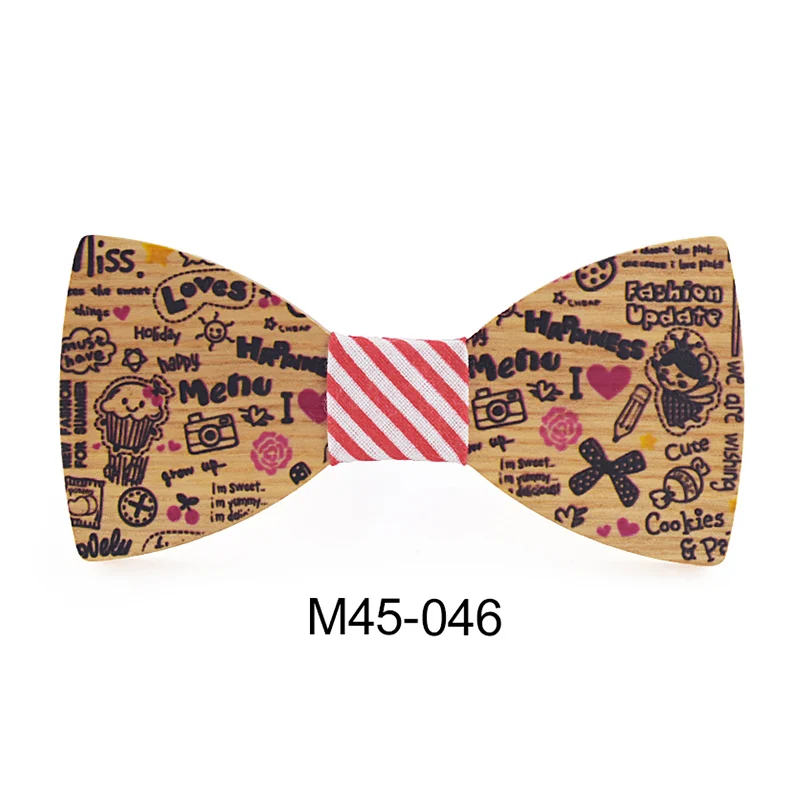 Fashion Apparel Accessories Cartoon Ties Men Boys Wooden Bow ties Kids girls Bowties Butterfly Cravat cutey Wood tie | Аксессуары для