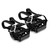 spin bike pedals916inch indoor cycling spd hybrid pedals with clipsbicycle pedals with toe clips and straps