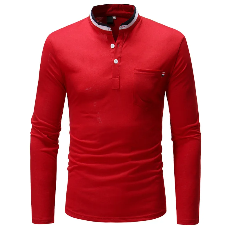 

Лидер продаж 2021, новая мужская модная Трехцветная полосатая Молодежная облегающая футболка Luokou с длинными рукавами и воротником-стойкой, м...