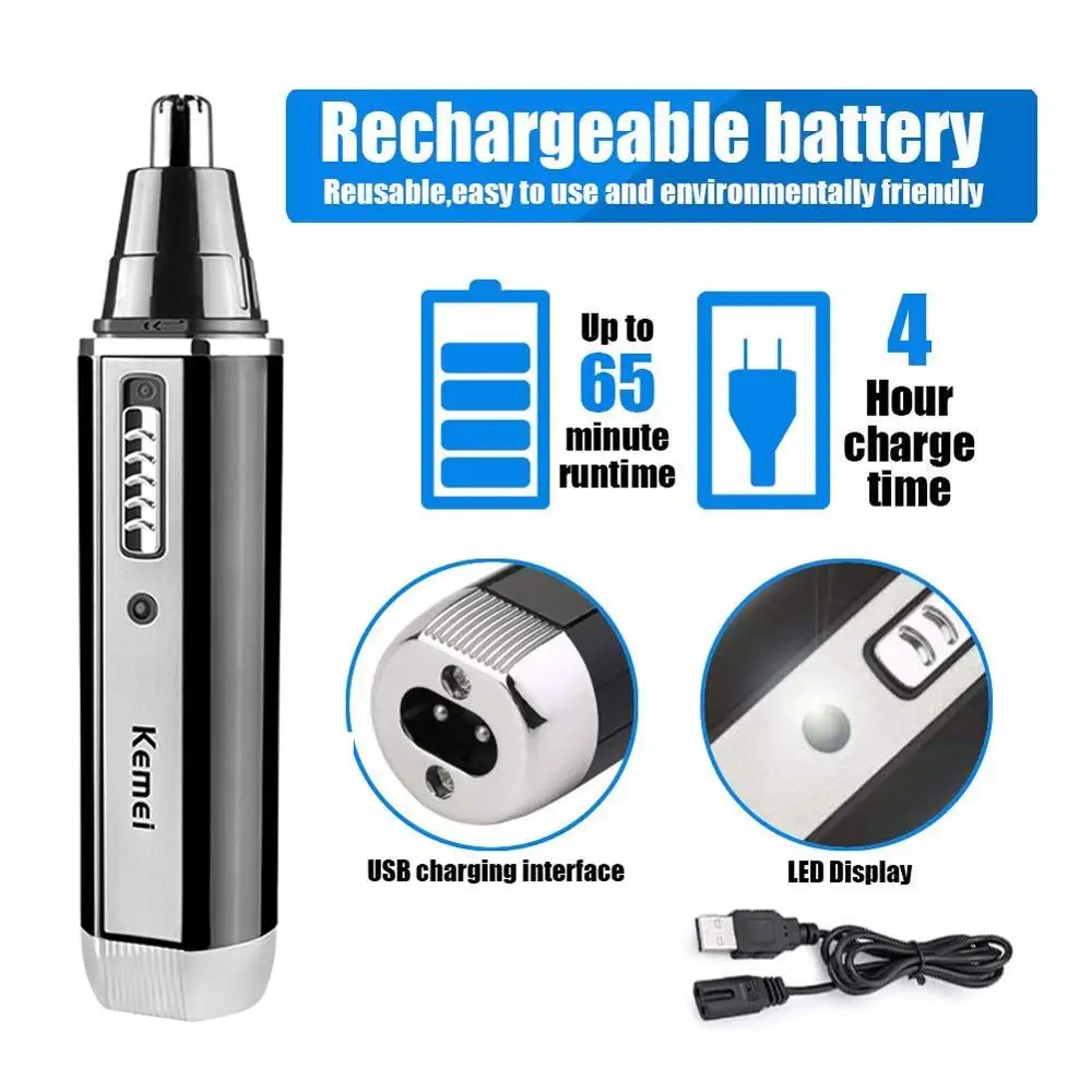 4 в 1 профессиональный электрический перезаряжаемый триммер для волос носу и ушах