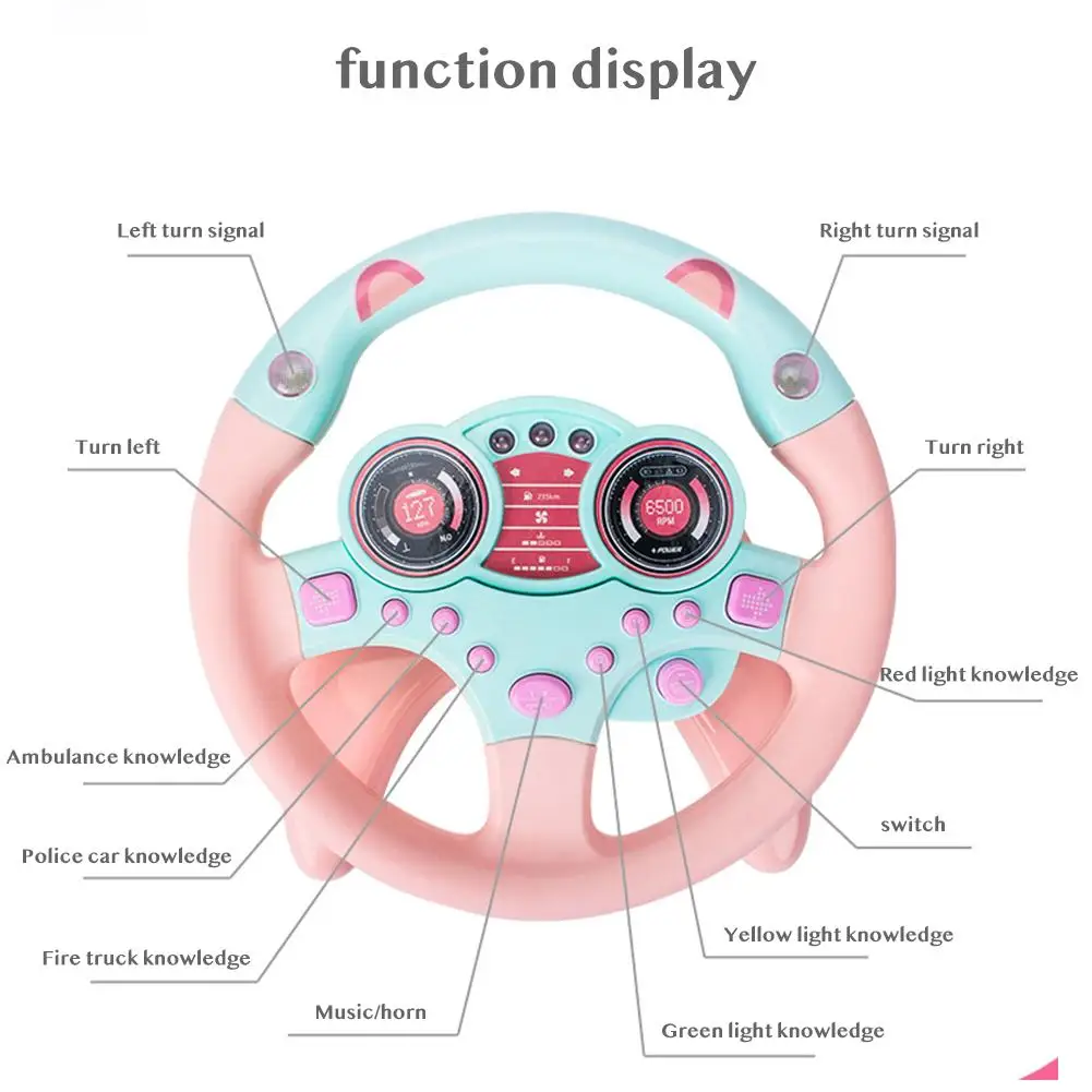 Детский моделирующий руль светильник звуковая музыка для вождения развивающие