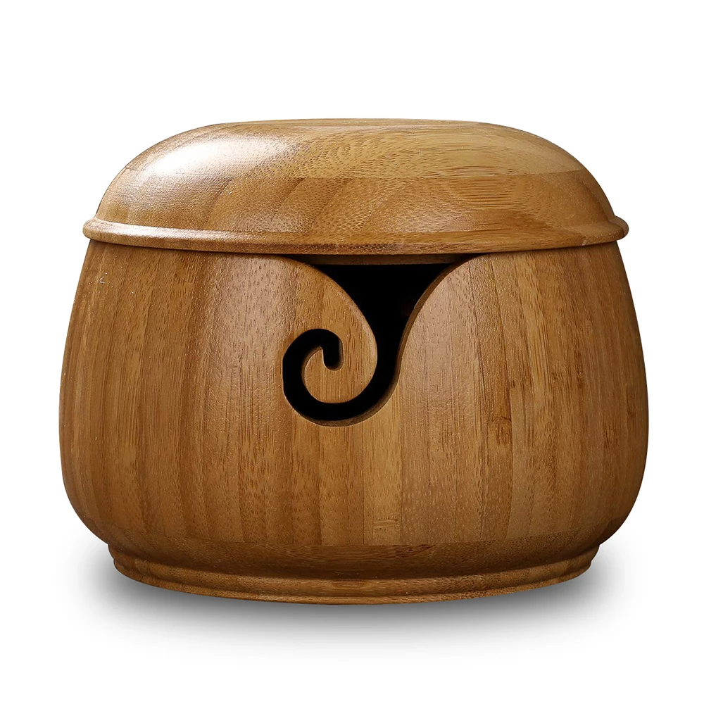 Деревянная миска для хранения пряжи органайзер вязаной шерсти швейных