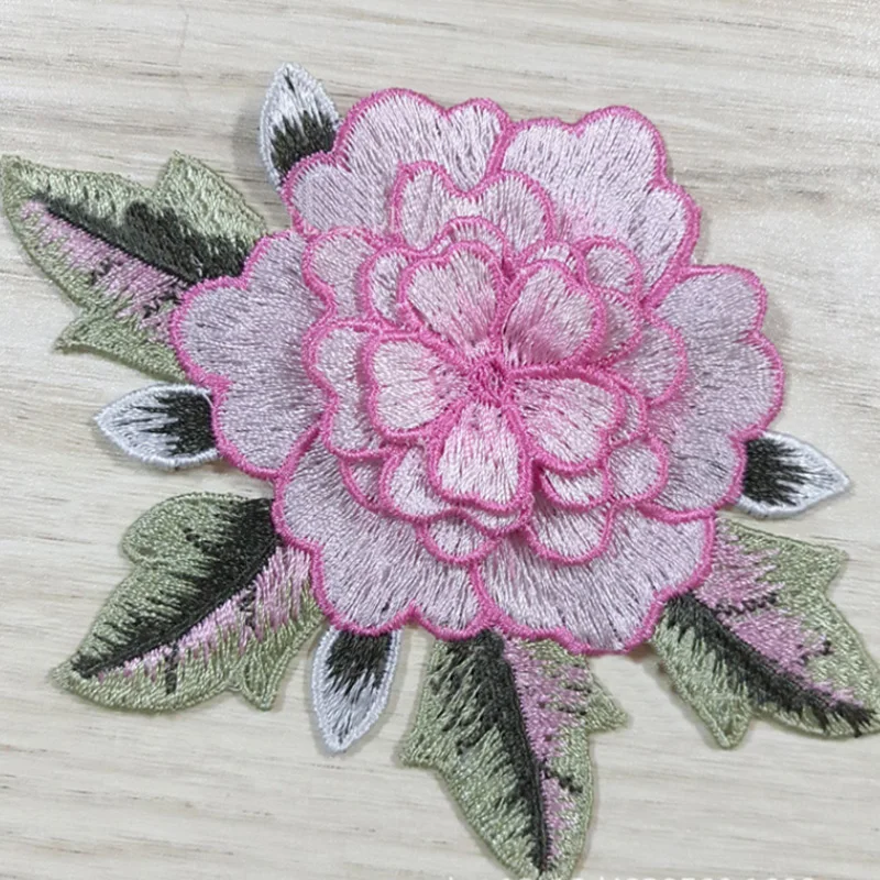 pink С розой, цветком, с цветочным мотивом воротник поделка Милая Аппликация значок вышитые вышивка для одежды одежда джинсовый жакет нашивки на одежду - Цвет: pink