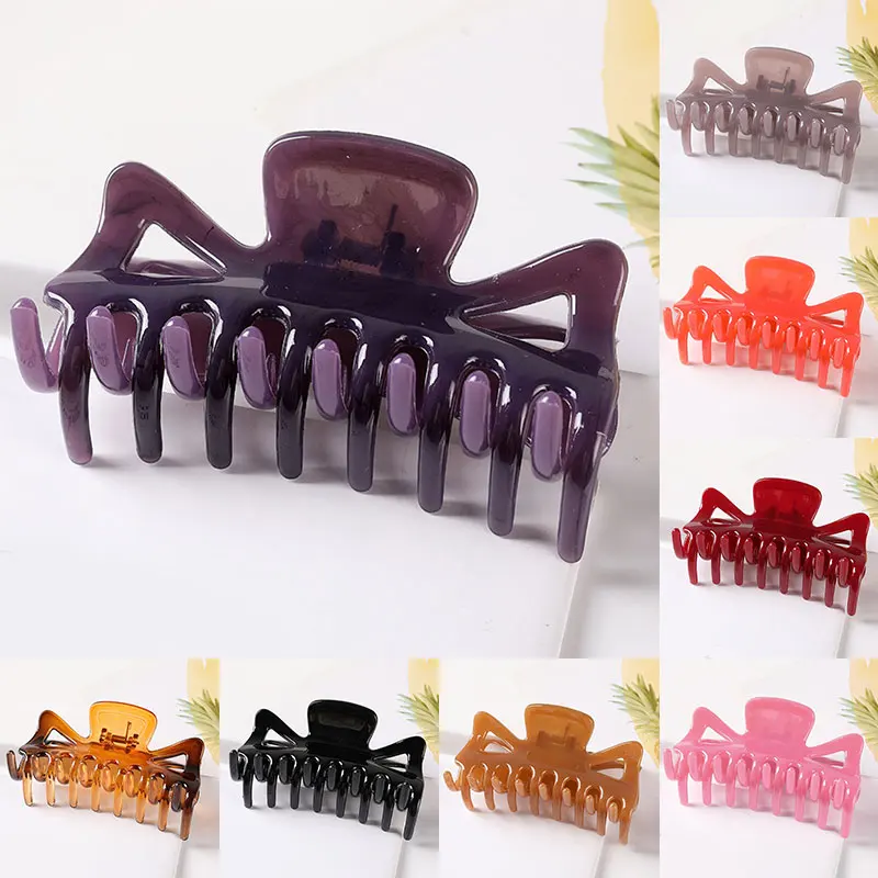 

Hot Sale Solid Color Claw Clip Large Barrette Crab Hair Claws Bath Clip Ponytail Clip For Women Girls Hair Accessories Gift