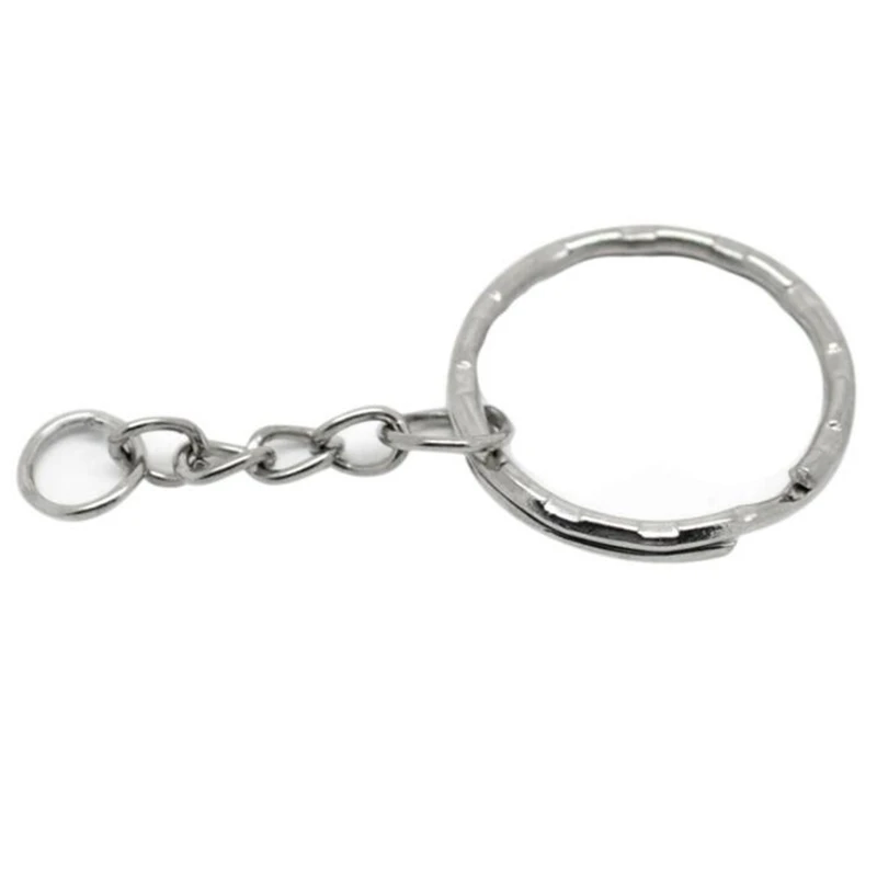 

Hot Sale 30Pcs Silver-Color Tone Round Key Chains & Key Rings Jewelry Making Findings Charms