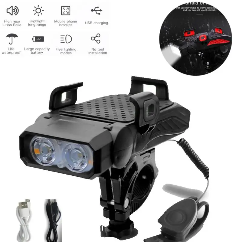 

Фсветильник велосипедный 4 в 1, 4000 мАч, перезаряжаемый