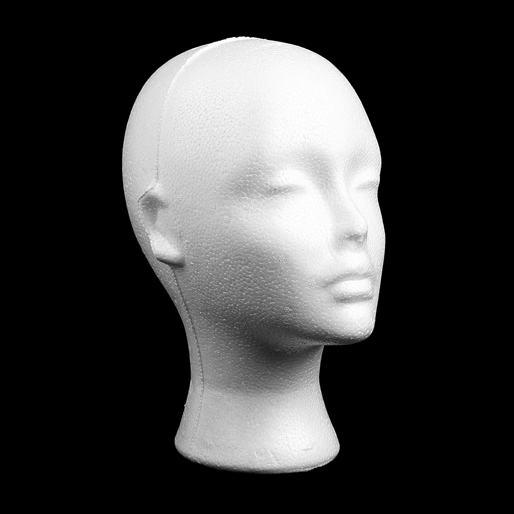 Mannequin Head Female Foam Exhibitor for Cap Headphones Hair Wigs Woman Wig Display Styrofoam Model |