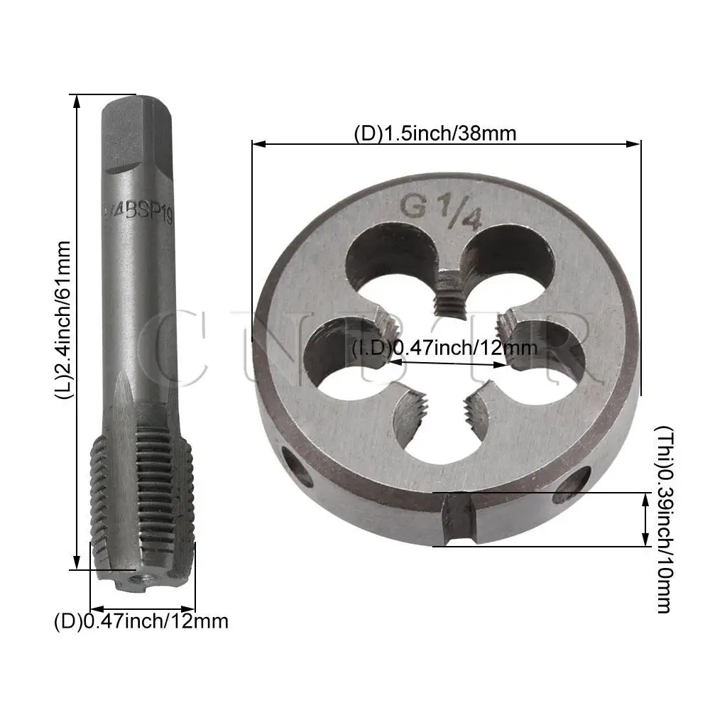 

BSP1/4 Hand Tap Taper Drill Bits + Round Die Machine Thread Screw Die