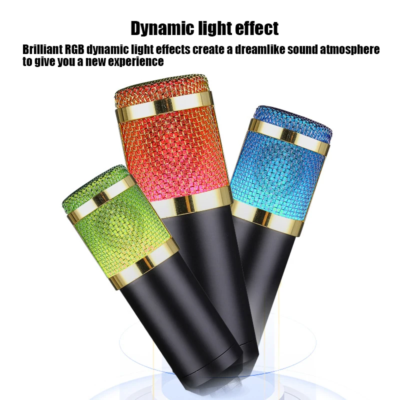 RGB Condenser Microphone USB Wired Desktop Computer Noise Reduce Recording Mike With Tripod For Webcaster Gamer | Электроника