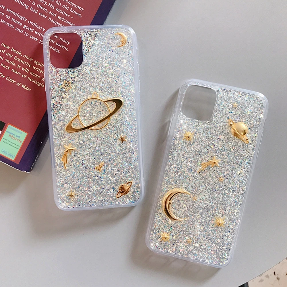 Роскошный чехол для iPhone 11 Pro Max 3D блеск оригинальные вращающиеся монета клей ТПУ 6s