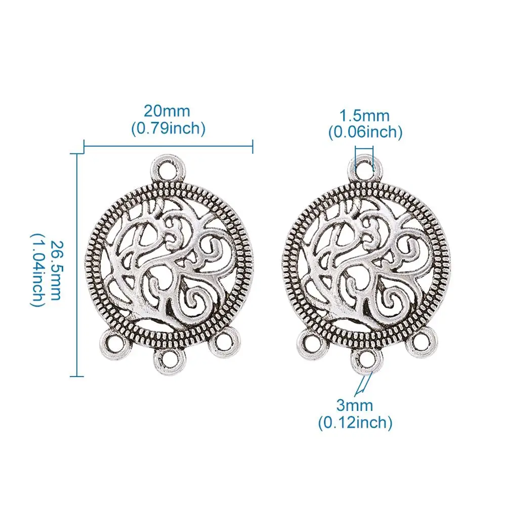 Составные звенья для люстры в тибетском стиле античного серебра изготовления