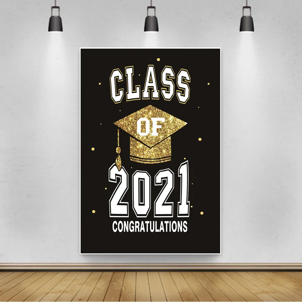 

Bachelor Cap 2021 Graduation Party Portrait Photography Background Decor Celebration Ceremony Photocall Backdrop Photo Studio