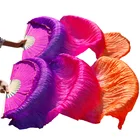 Фанаты для танца живота ручной работы из 100% натурального шелкаискусственного шелка, 1 пара