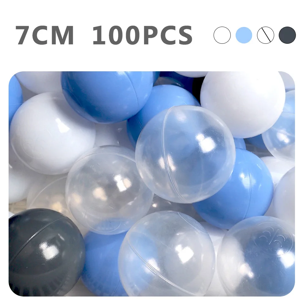 WJ3709B Экологичный красочный мяч, мягкий пластиковый морской шар, прозрачные игрушки для купания, мяч для снятия стресса, детские игрушки для улицы, 100 шт., 7 см - Цвет: WJ3709B